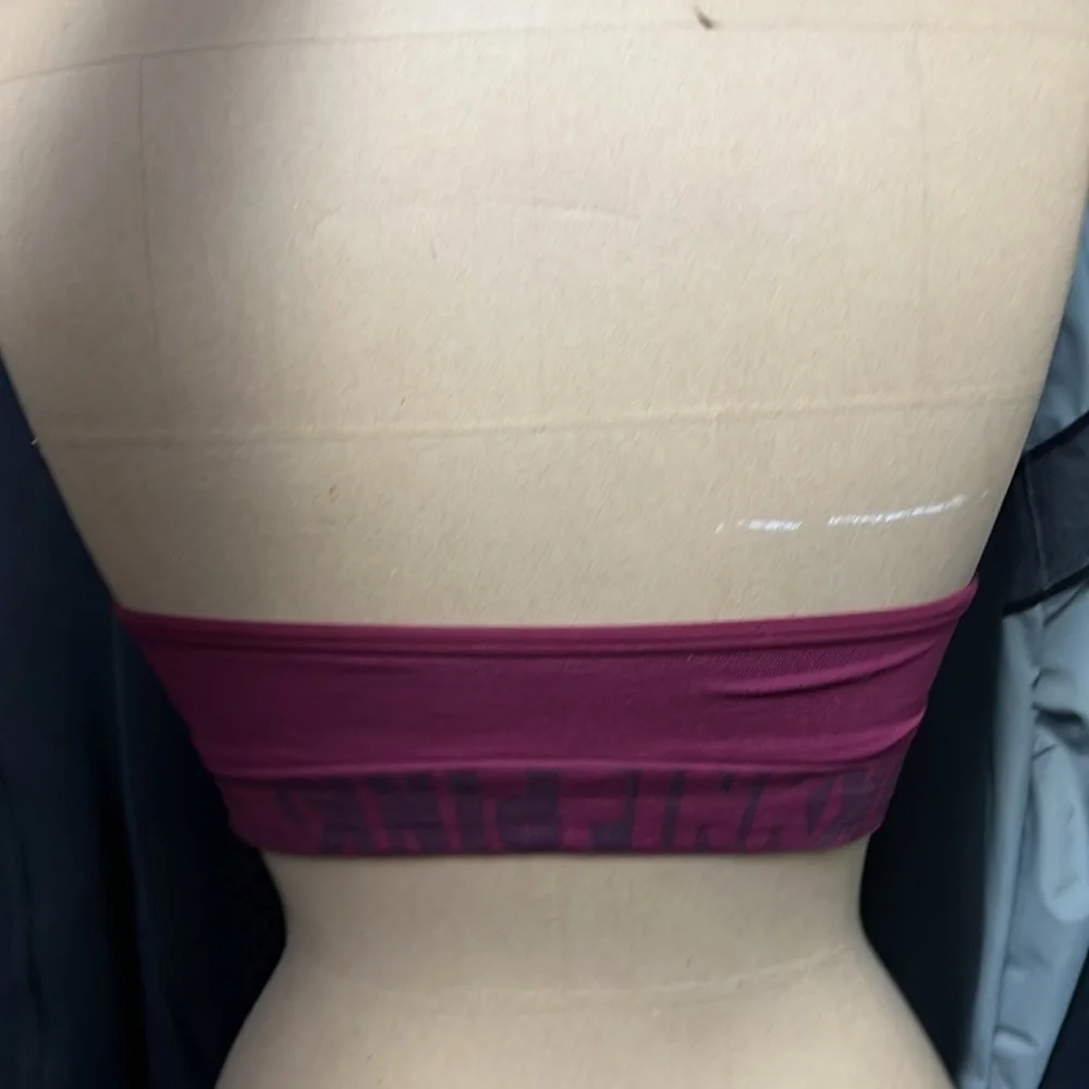 PINK Victoria’s Secret Cool & comfy bandeau in size XS Maroon in color